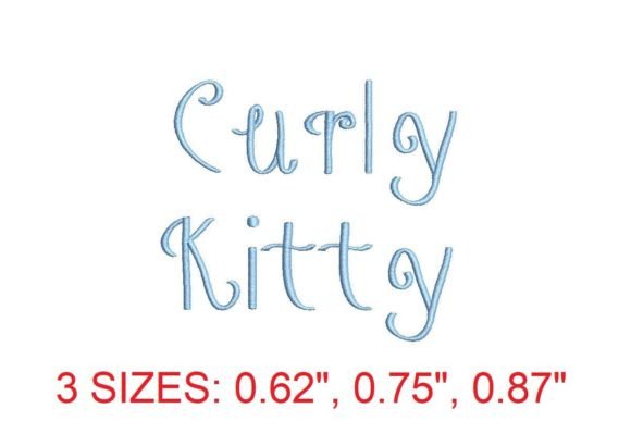Curly Kitty Embroidery Font: Charming Holiday Stitching
